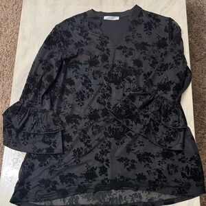 Trendy Boutique Black Floral Blouse